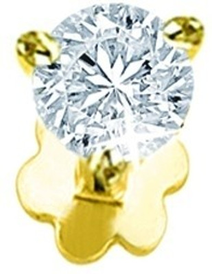 32% OFF on Sparkles ONP231 Diamond 18K Yellow Gold Plated Gold Nose Stud
