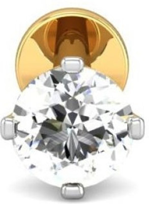 4% OFF on Candere Dazi Diamond Rhodium Plated Yellow Gold Nose Stud