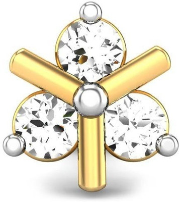 19% OFF on Candere Ria Diamond Rhodium Plated Yellow Gold Nose Stud
