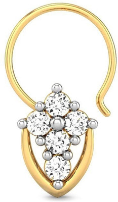 20% OFF on Candere Minal Diamond Nose Pin Rhodium Plated Yellow Gold Nose Stud