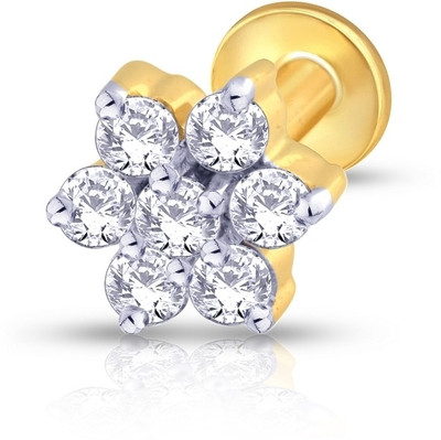 10% OFF on KuberBox Phool 0.16 Carat Diamond Gold Nose Stud