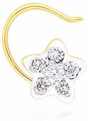 Nakshatra Designer Diamond 18K Yellow Gold Plated Gold Nose Stud - NRSEBGPFEXN5GPYB