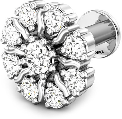 15% OFF on Candere Sritha Rhodium Plated White Gold Nose Stud
