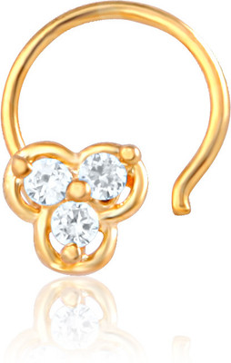 5% OFF on Mahi Diva Cubic Zirconia 24K Yellow Gold Plated Alloy, Brass Nose Ring