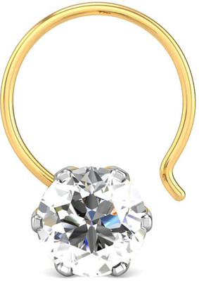 Candere Nikita Rhodium Plated Yellow Gold Nose Ring