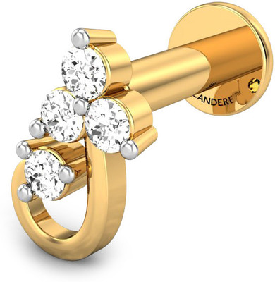 19% OFF on Candere Swasthika Rhodium Plated Yellow Gold Nose Stud