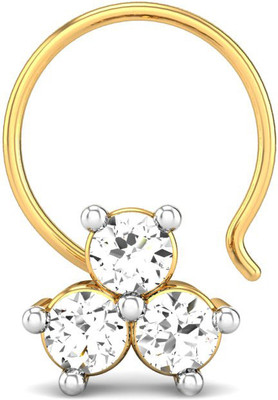19% OFF on Candere Akshat Rhodium Plated Yellow Gold Nose Ring