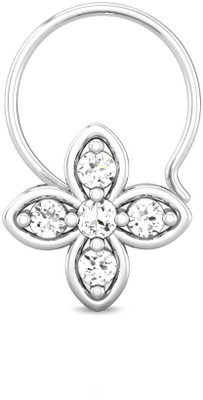 19% OFF on Candere Rudra Rhodium Plated White Gold Nose Ring