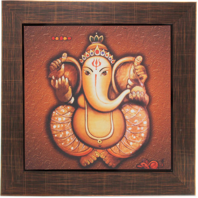 49% OFF on Om Arts Art Paintings Ganesha Reprint Oil Painting 12 inch x 12 inch