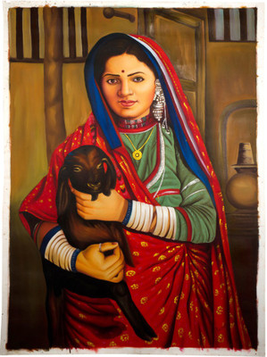 28% OFF on Rajrang Canvas Art Canvas Painting 30 inch x 42 inch