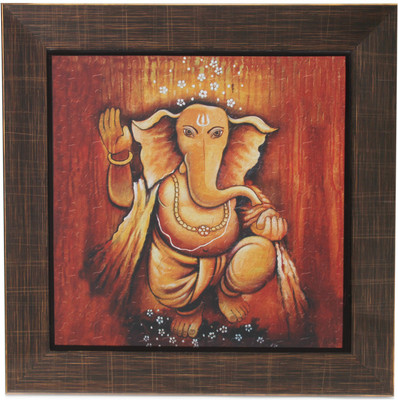 49% OFF on Om Arts Art Paintings Ganesha Reprint Oil Painting 12 inch x 12 inch