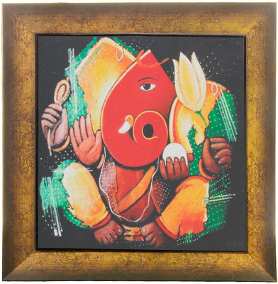 49% OFF on Om Arts Art Paintings Ganesha Reprint Oil Painting 12 inch x 12 inch