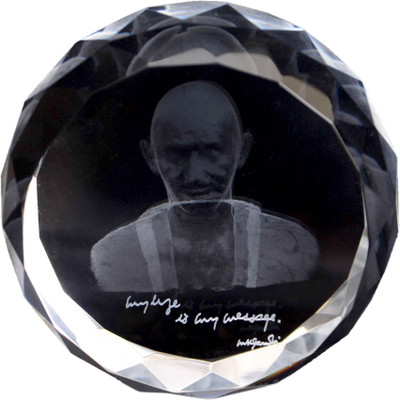 Eternal Gandhi Souvenirs Mark V Crystal Paper Weights with Glass Finish Eternal Gandhi Souvenirs Mark V Crystal Paper Weights with Glass Finish