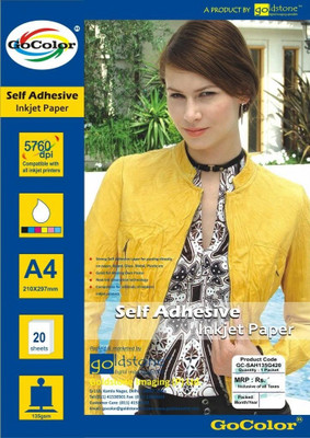 GoColor Self Adhesive 135 GSM - 20 Sheets Inkjet Photo Paper Unruled A4 Photo Printing Paper GoColor Self Adhesive 135 GSM - 20 Sheets Inkjet Photo Paper Unruled A4 Photo Printing Paper