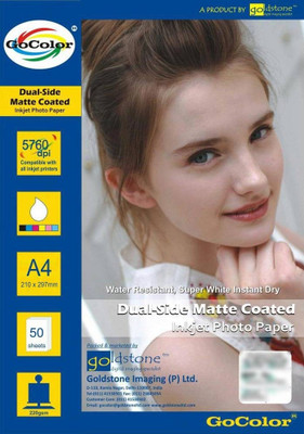 GoColor 220gsm Dual Side Photo Paper Unruled A4 Inkjet Matte Coated