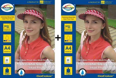 31% OFF on GoColor 270 gsm Unruled A4 Professional Satin Inkjet Paper Waterproof (Combo)