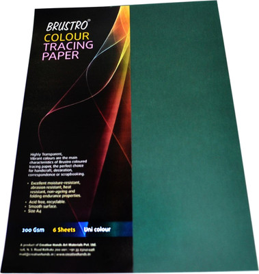 Brustro Colour Tracing Paper Unruled A4 Drawing Paper - Green