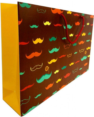 PrintSpeaks Mustachio Design Large Contemporary Printed Party Bag PrintSpeaks Mustachio Design Large Contemporary Printed Party Bag