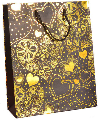 Enwraps Yellow Heart Print Small (1 pc) Printed Party Bag