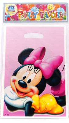 Funcart Minnie Mouse Lootbag Printed Party Bag (Pink, Pack Of 6)