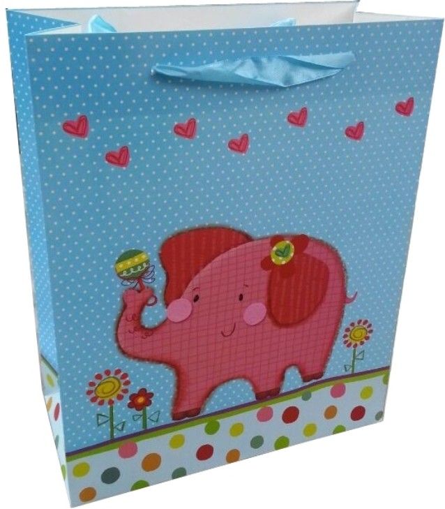 Shop A Party Pink Elephant Printed Party Bag Shop A Party Pink Elephant Printed Party Bag