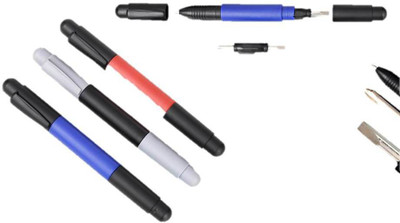 RIF Pen With 2 Way Screwdriver (Set Of 3 Pcs ) Multi-function Pen (Pack Of 3, Blue)