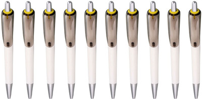 Zarsa Classicd Yellow Roller Ball Pen (Pack Of 10, Blue)