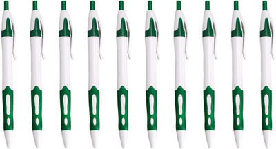 LUXANTRA Classic Green Roller Ball Pen (Pack Of 10, Blue)