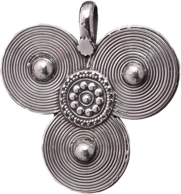 Exotic India Spiral Sterling Silver Pendant