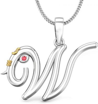 19% OFF on Candere Initial W Vakratunda 18K Ruby White Gold Pendant