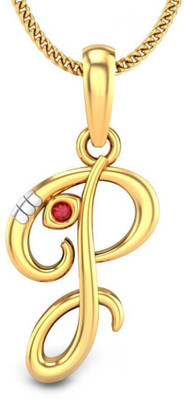20% OFF on Candere Initial P Vakratunda 14K Ruby Yellow Gold Pendant