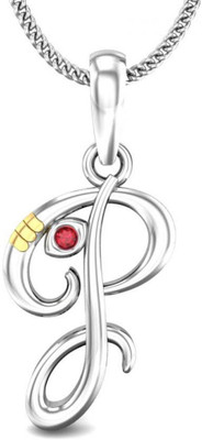 20% OFF on Candere Initial P Vakratunda 18K Ruby White Gold Pendant