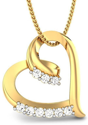 Candere Carol Rhodium Plated Yellow Gold Pendant