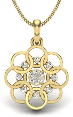 KuberBox Hoop Diamond Yellow Gold Pendant KuberBox Hoop Diamond Yellow Gold Pendant
