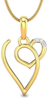 19% OFF on Candere V Love Rhodium Plated 18K Diamond Yellow Gold Pendant