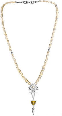 Exotic India Faceted Citrine Sterling Silver Pendant