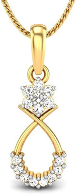Candere Opal Star Rhodium Plated Yellow Gold Pendant