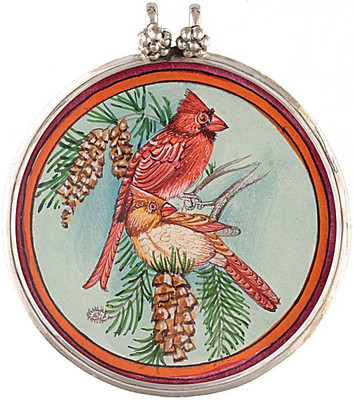 Exotic India Twin Bird Sterling Silver Pendant