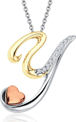 60% OFF on Aamanat Initial Y 18K Yellow Gold Plated Swarovski Crystal Sterling Silver Pendant