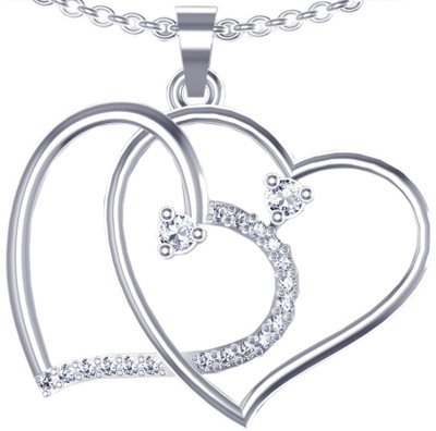 81% OFF on Suvarnadeep Rossy Rhodium Plated Zircon Sterling Silver Pendant