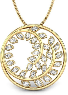 Candere Janet Rhodium Plated Yellow Gold Pendant