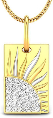 Candere Aditya Rhodium Plated 18K Diamond Yellow Gold Pendant