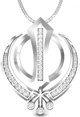 Candere The Khanda 14K Diamond White Gold Pendant