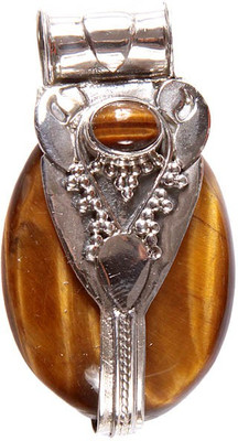 Exotic India Tiger Eye Sterling Silver Pendant