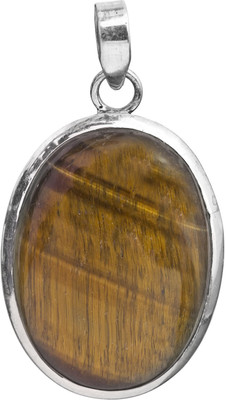 Exotic India Tiger Eye Sterling Silver Pendant