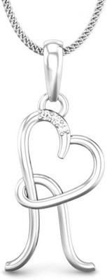20% OFF on Candere R Love Rhodium Plated 18K Diamond White Gold Pendant