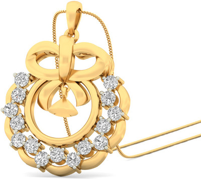 WearYourShine by PCJ The Wreath Yellow Gold Plated 18K Diamond Gold Pendant