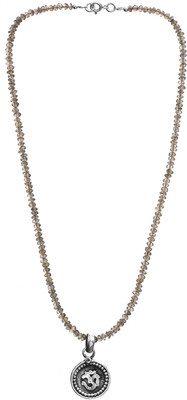 Exotic India Labradorite Om AUM Sterling Silver Pendant