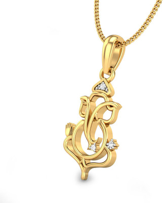 19% OFF on Candere Ekadanta Diamond Rhodium Plated 14K Yellow Gold Pendant