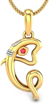 20% OFF on Candere Initial G Vakratunda 14K Ruby Yellow Gold Pendant